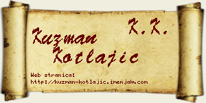 Kuzman Kotlajić vizit kartica